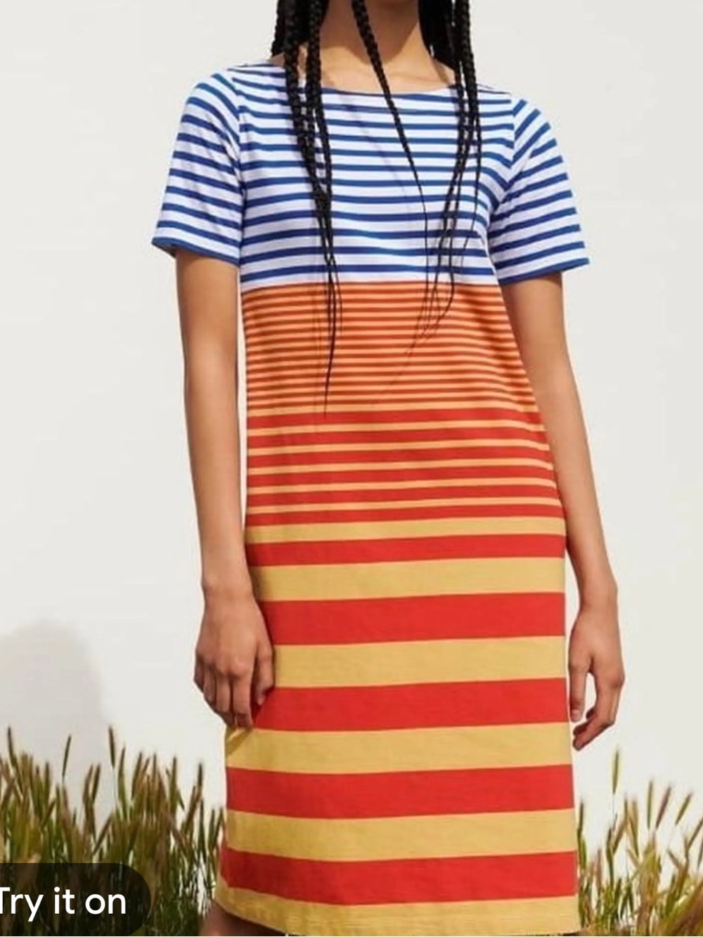 MARNI Striped Multicolor Midi Dress - Blue, Orange, Red, Yellow! XS